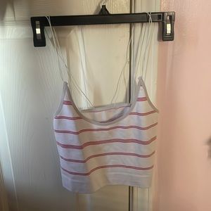 red striped white crop top